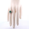 Bague 51 Bague en or blanc avec émeraude et diamants baguette 58 Facettes