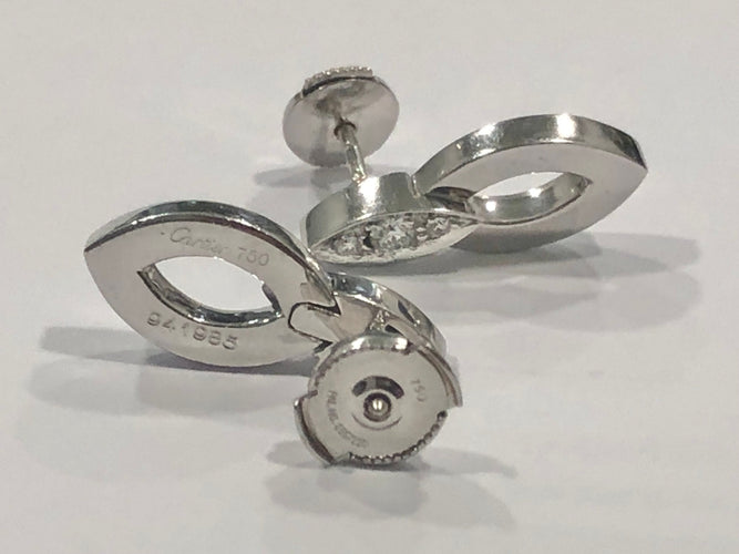 Boucles d'oreilles Cartier Diadea or blanc et diamants