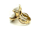 Bague 52 CHANEL. Collection "Camélia", bague or jaune et cacholong 58 Facettes