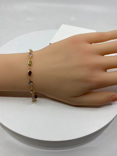 Bracelet Bracelet or jaune et pierres fines 58 Facettes AB351