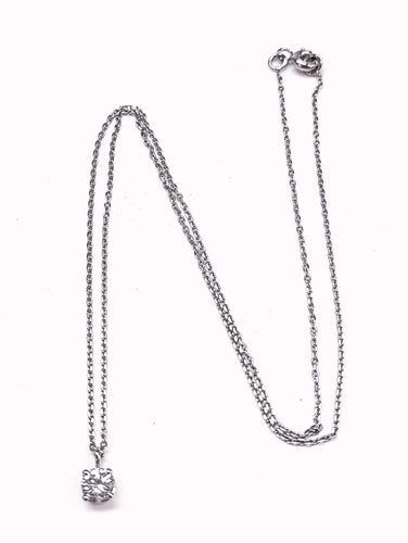 Collier Collier solitaire diamant or blanc 58 Facettes Pend.Dt-FA.27