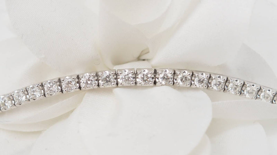 Bracelet rivière en or blanc et diamants