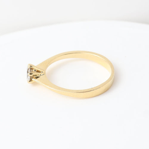 Bague 51 Bague solitaire en or jaune 18 carats avec diamant de 0,28 carat 58 Facettes 129540E