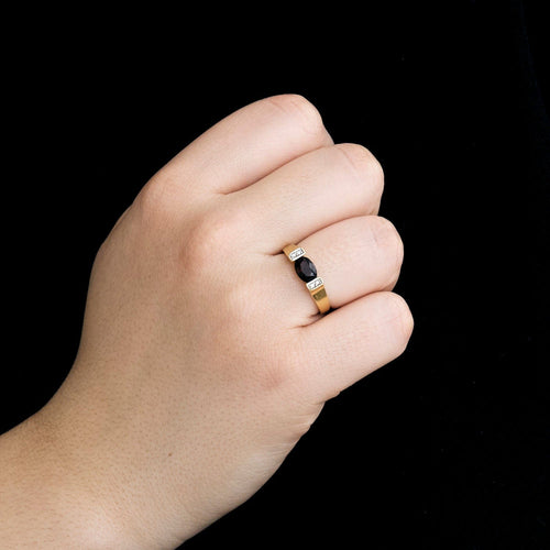 Bague 54 Bague Or Jaune Grenat Diamants 58 Facettes LP1023/12