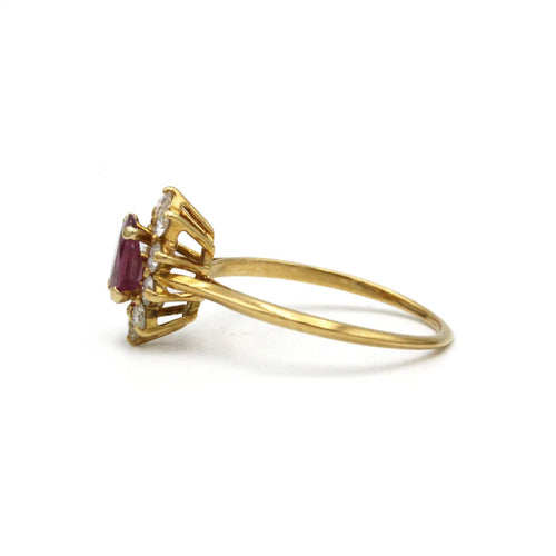 Bague 56 Bague - Or, saphir rose et diamants 58 Facettes 250188R