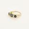 Bague 54 Bague jarretière en or jaune, saphir et roses diamantées 58 Facettes ARR2066