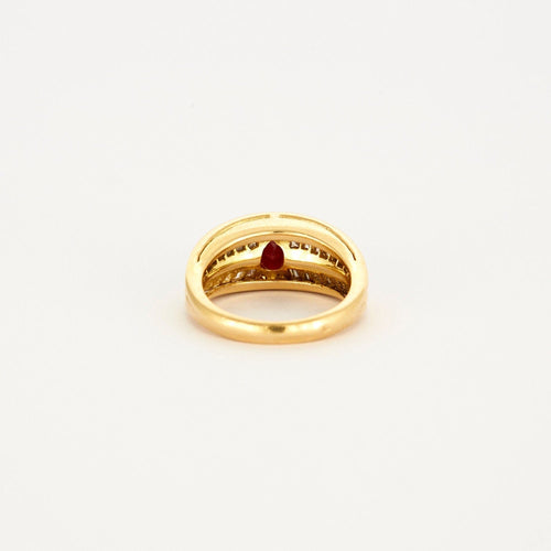 Bague 51 Bague La Protégée or jaune et rubis 58 Facettes LP780