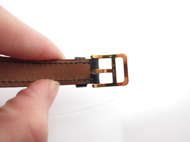 Montre vintage montre HERMES kelly cadenas pm 20 mm quartz plaque or en 58 Facettes 267343