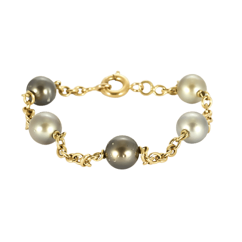 Bracelet en or jaune et perles de cultures Tahiti