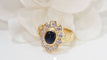 Bague saphir ovale et diamants