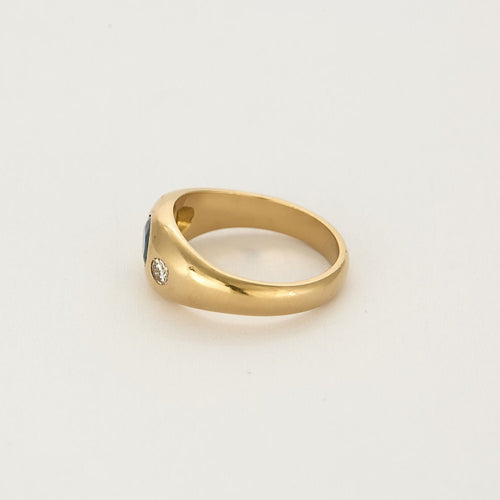 Bague 52 Bague en or jaune saphir et diamants 58 Facettes MAN1480
