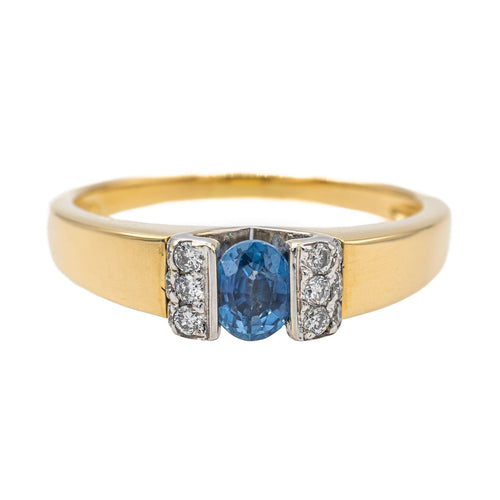 Bague 55 Bague Or jaune, Or blanc Saphir, Diamant 58 Facettes 2732084CN
