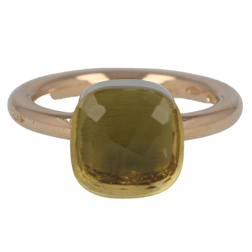 Bague 51 POMELLATO - bague Nudo or rose prasiolite 58 Facettes 4147