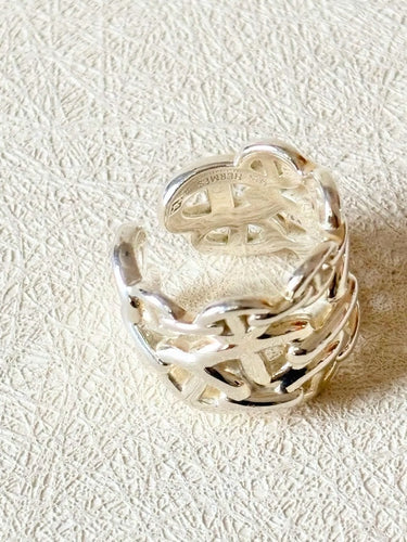 Bague 52 HERMÈS - Bague Chaîne d'ancre enchaînée Argent 58 Facettes WC-2025-1577