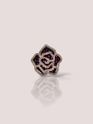 Bague 50 Bague vintage en platine avec rubis et diamants 58 Facettes 19792