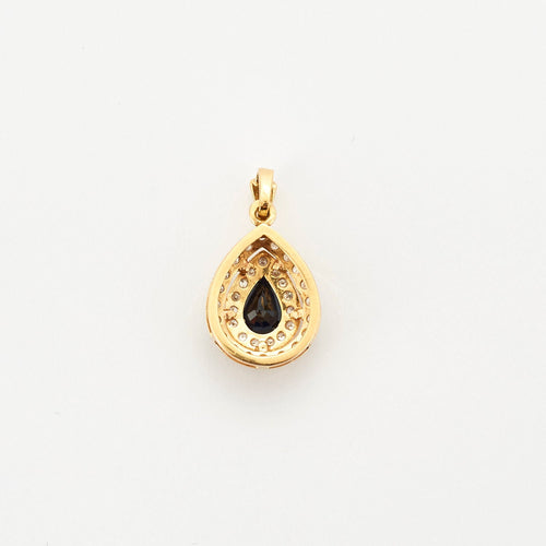 Pendentif Pendentif en or jaune serti d'un saphir et diamants 58 Facettes 127210110171