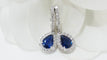 Boucles d'oreilles Boucles d'oreilles de luxe en or blanc, saphirs de Ceylan et diamants 58 Facettes 32078