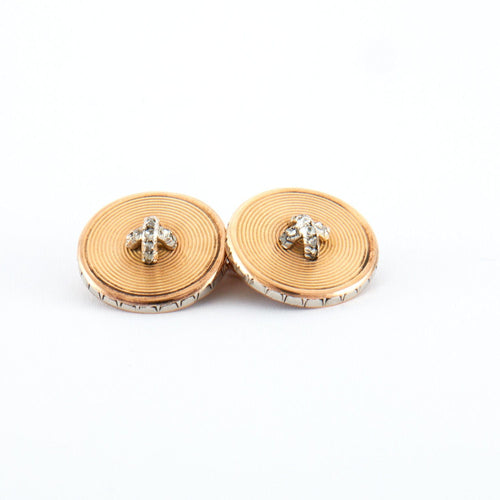 Boutons de manchette Parure d Habit Diamants Or et Platine 58 Facettes