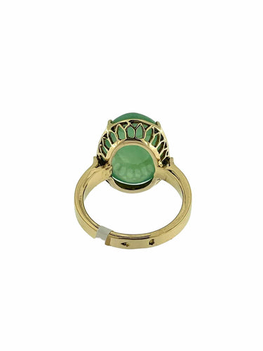 Bague Bague en or jaune certifiée, jadéite naturelle 58 Facettes