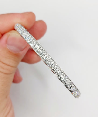 Bracelet Bracelet jonc or blanc 18k et 2,80 carats de diamants, vintage, art deco 58 Facettes A06114