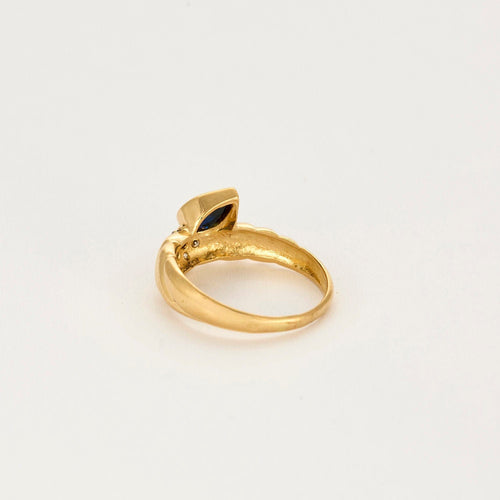 Bague 51,5 Bague or jaune, saphir et diamants 58 Facettes NAR0193