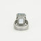 Bague 53 Bague or gris ornée d'une aigue marine 58 Facettes GU51