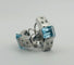Pendientes de oro blanco con Topacio y Diamantes 58 Facettes 50225