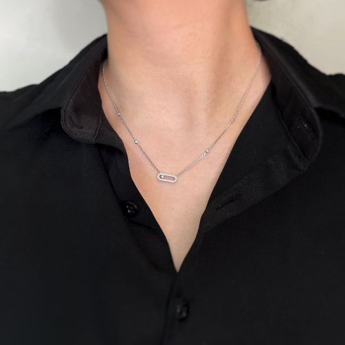 Collier Collier Move Uno en or blanc - MESSIKA 58 Facettes 250088R
