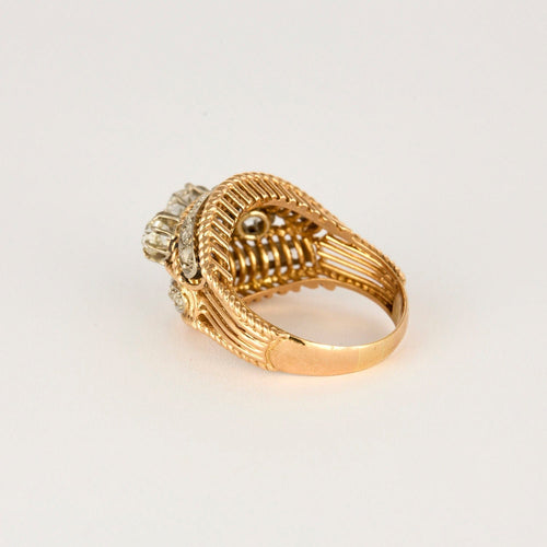 Bague 60 Bague Art Déco or rose 3 diamants 58 Facettes M8908