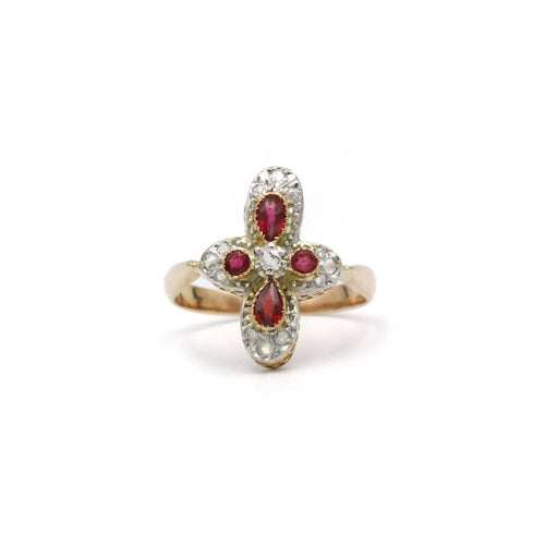Bague 53 Bague 2 Ors, Diamants et Grenats 58 Facettes 240111R