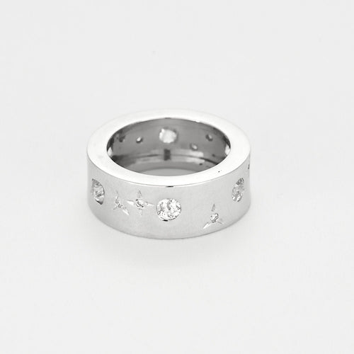 Bracelet 55 Large jonc en or gris et diamants 58 Facettes MAN1917