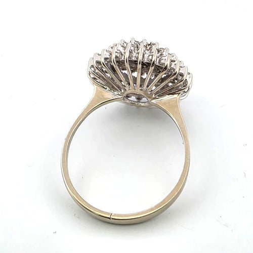 Bague 56 Anello - Anello en or blanc 18k et diamants 58 Facettes
