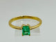 Bague 54 Bague solitaire en or jaune avec émeraude taille émeraude 58 Facettes 50304