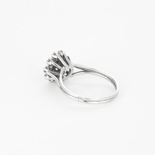 Bague 60 Bague marguerite or blanc et diamant 58 Facettes GU193