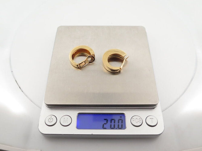Boucles d'oreilles vintage boucles d'oreilles oj perrin creoles larges or jaune 18k 20gr s 58 Facettes 265448