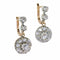 Boucles d'oreilles victoriennes vintage ornées de délicats diamants taille rose