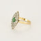 Bague 54 Bague marquise en or jaune et or blanc, émeraude et diamants 58 Facettes B250584