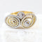 Bague Bague en or jaune avec des accents en or blanc et des diamants naturels 58 Facettes