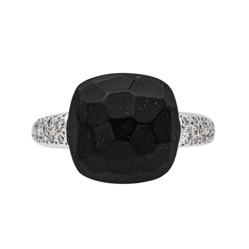 Bague 53 Pomellato Bague Capri Or blanc Jais, Diamant 58 Facettes 3726309CN
