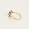 Bague 54 Marguerite en or jaune et blanc, émeraude et diamants 58 Facettes SBR1999X2