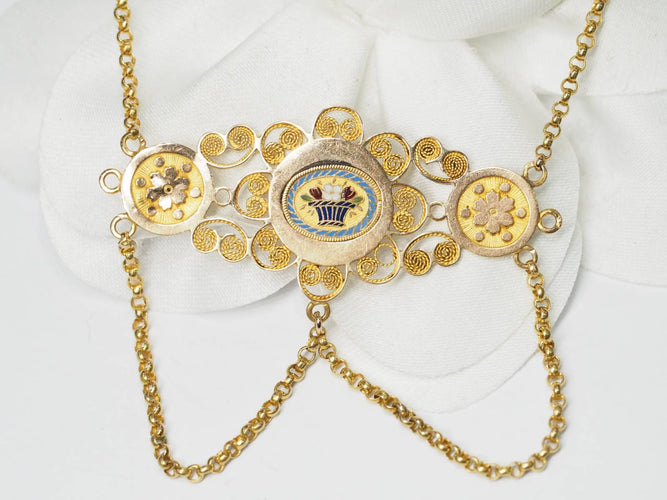 Collier Collier Napoléon III en or jaune et émail 58 Facettes 28964
