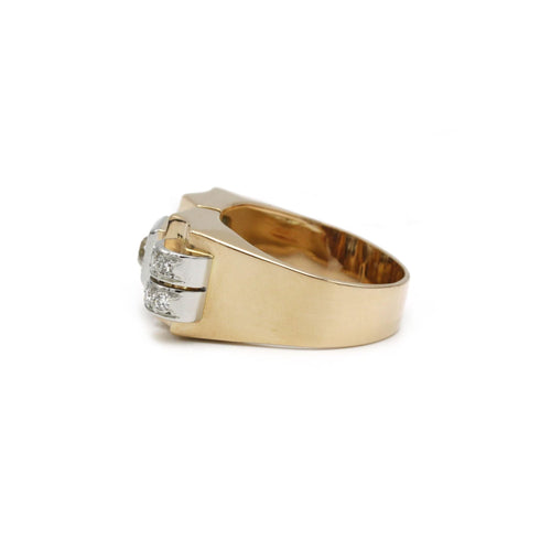 Bague 60 Bague Tank Or, Platine & Diamants 58 Facettes 240133R