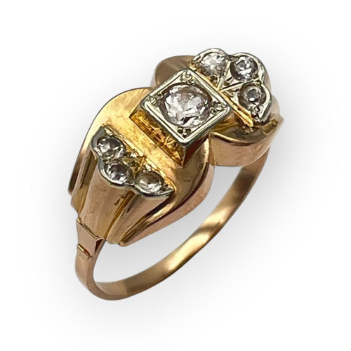 Bague 55 Bague Tank or rose 750 et diamants 58 Facettes 149058237