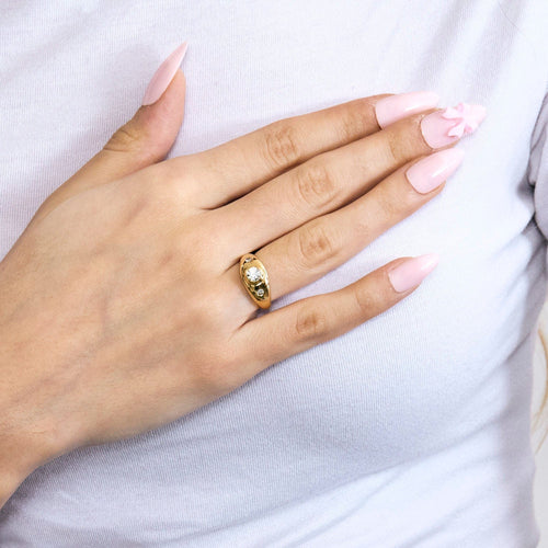 Bague 48.5 Bague or jaune diamant 58 Facettes
