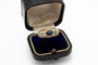 Bague ancienne en or jaune avec saphir et diamants, Pays-Bas.