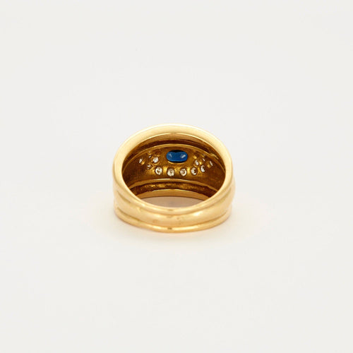 Bague 55 Bague or jaune saphir et diamants 58 Facettes LP463/10