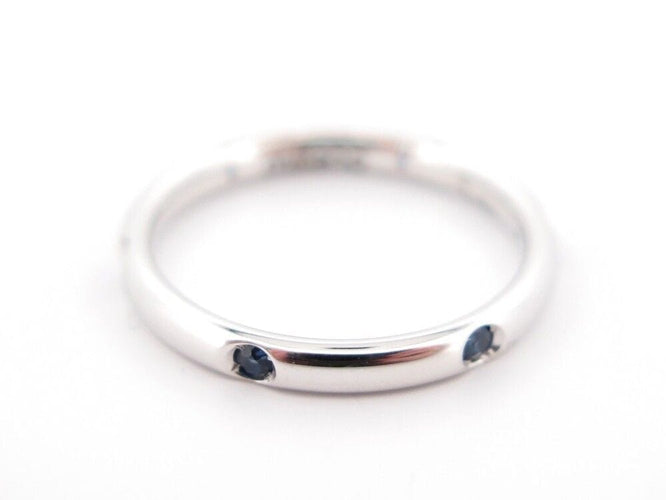 Bague 54 bague POMELLATO alliance lucciole 6 saphirs bleus t54 or blanc 58 Facettes 244395
