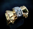 Bague 55 Bague modèle Tank d'époque 1940/50 deux ors diamants 58 Facettes