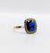 Bague 59 Bague art déco or jaune, saphir synthétique et diamants 58 Facettes B01002