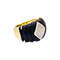 Bague 53 Bague bandeau en or jaune, diamants et onyx. 58 Facettes 34717